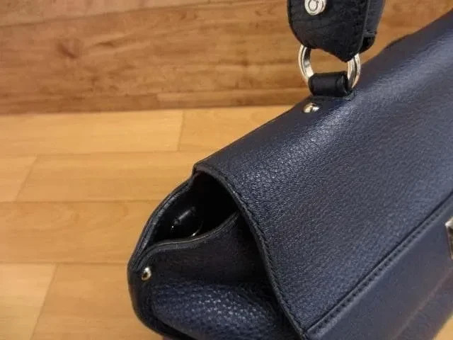 SALVATORE FERRAGAMO 21A896 Sophia 2Way Shoulder Bag Leather Dark Navy Excellent