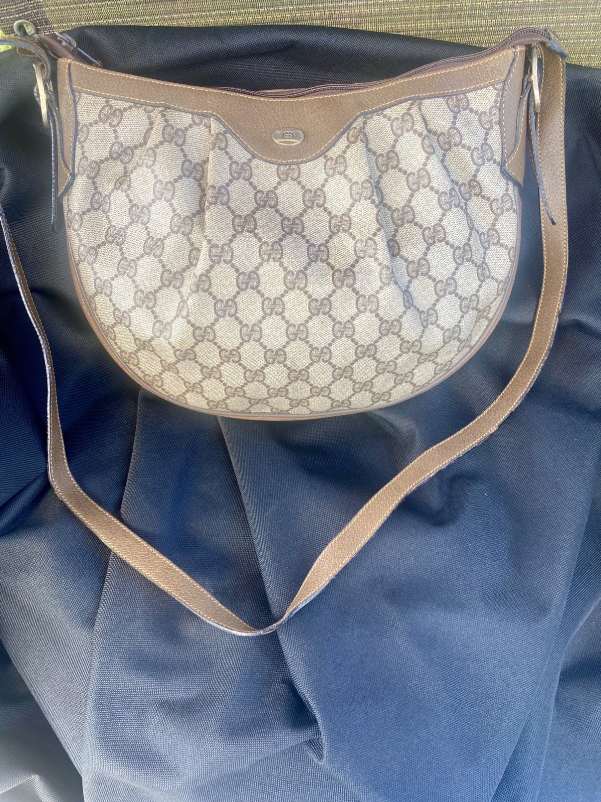 Vintage Gucci GG Shoulder Leather Bag/PVC The Accessory Collection made Italy