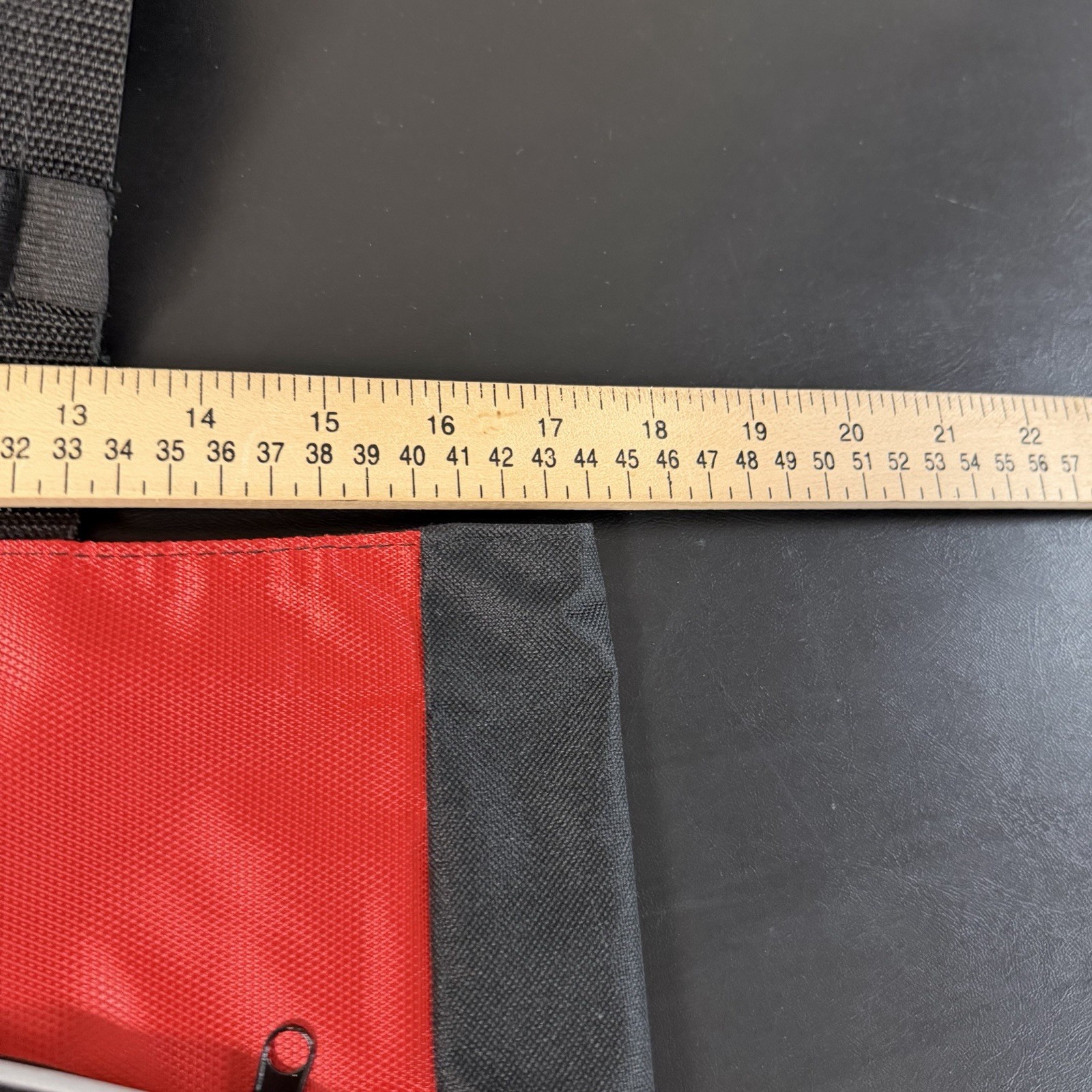 NWT Port Authority Tote Bag Two Tone Red Band Black Zipper Closure 17” X 14”