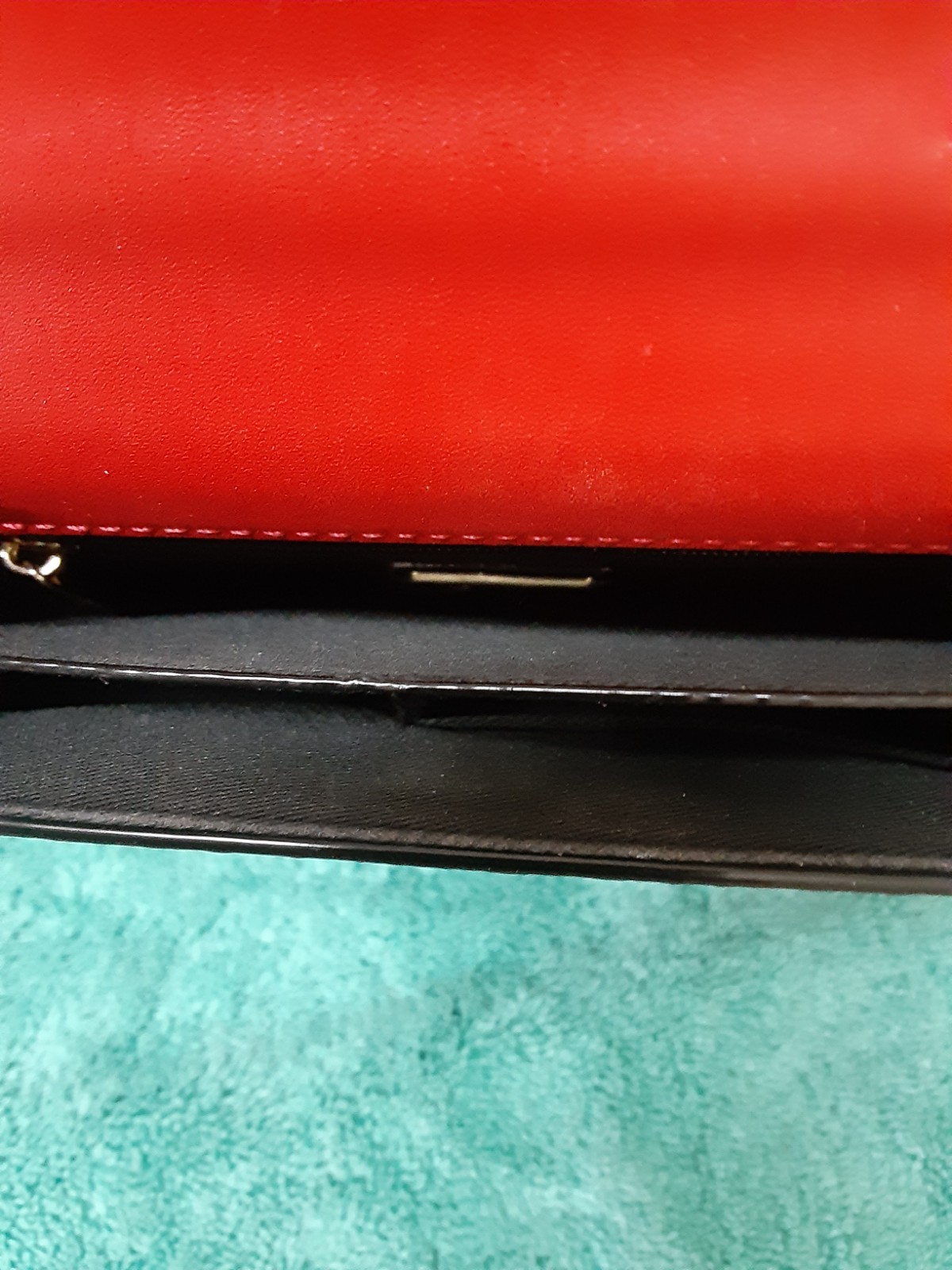 Aldo Handbag Red with snake decoration and gold handle 41″ strap UNIQUE NWOT