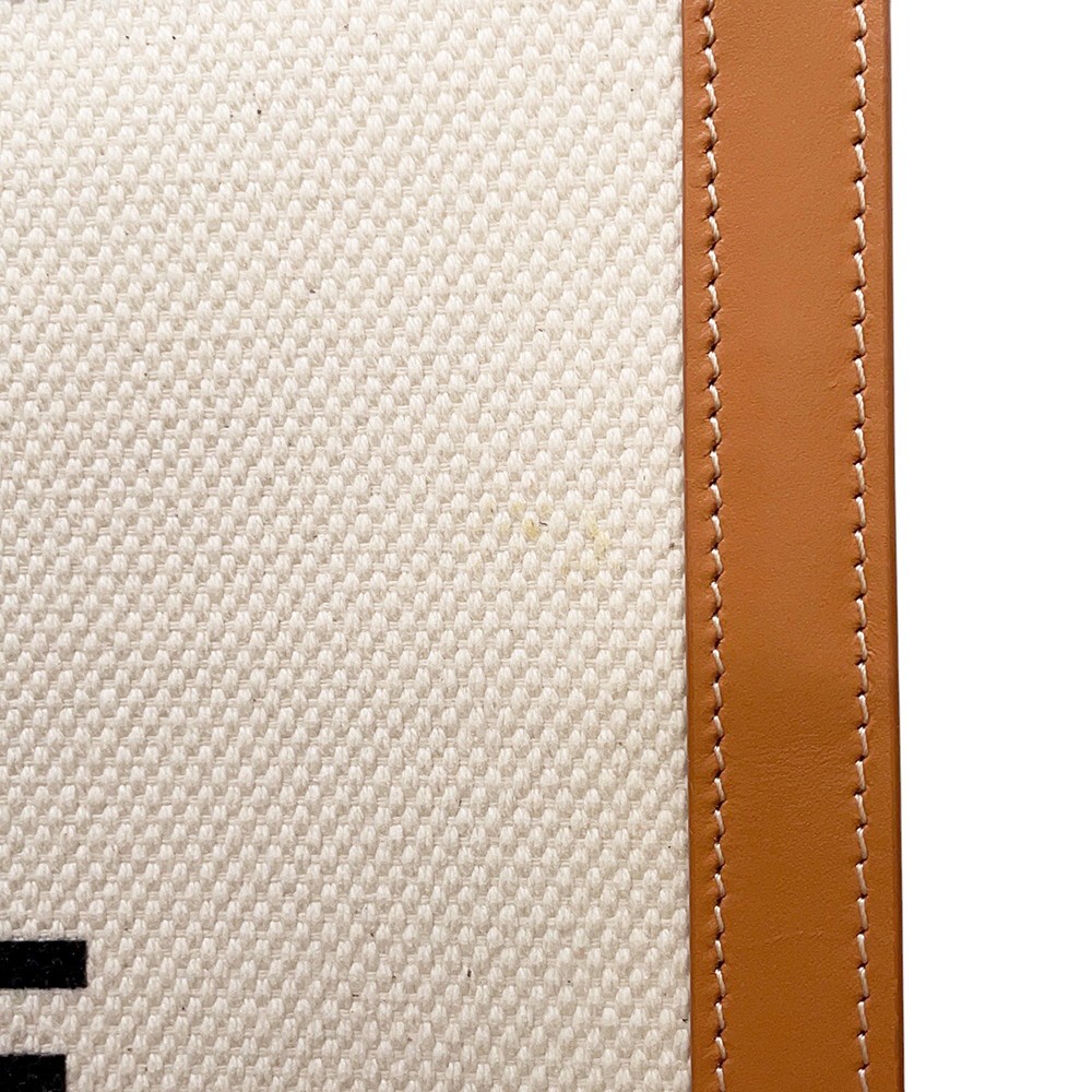 CELINE Vertical Cabas 2WAY Handbag Size Small Canvas/Leather Beige/Brown 192…