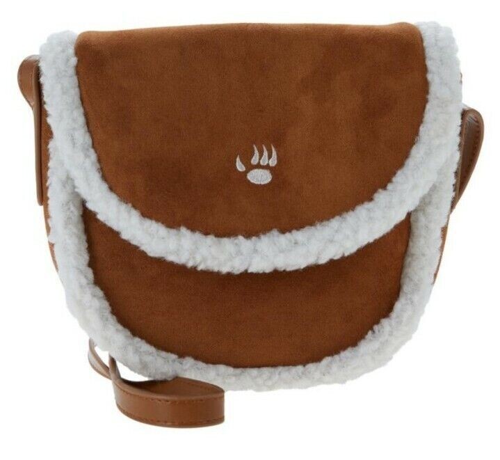 BEARPAW Shearling Trim Crossbody Saddle Bag – Hickory