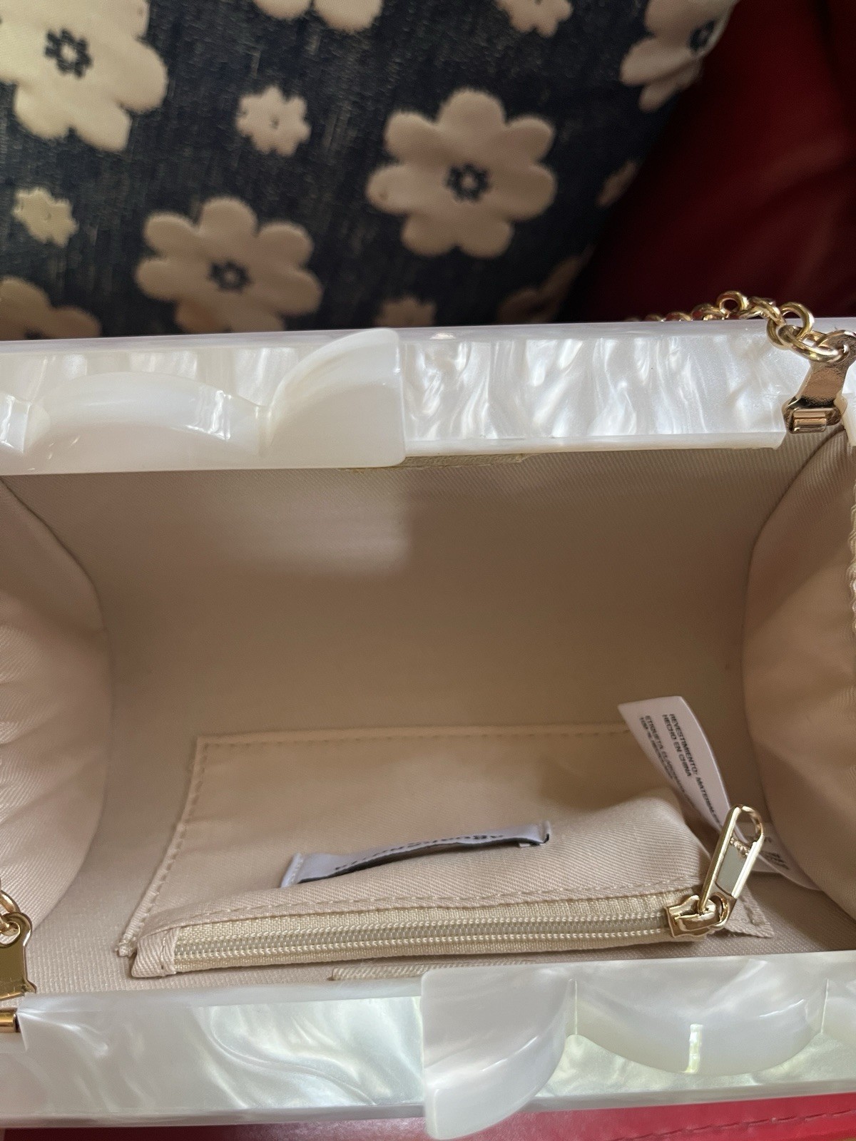 Agua Bendita X Target Pearlescent White Acrylic Clutch, New