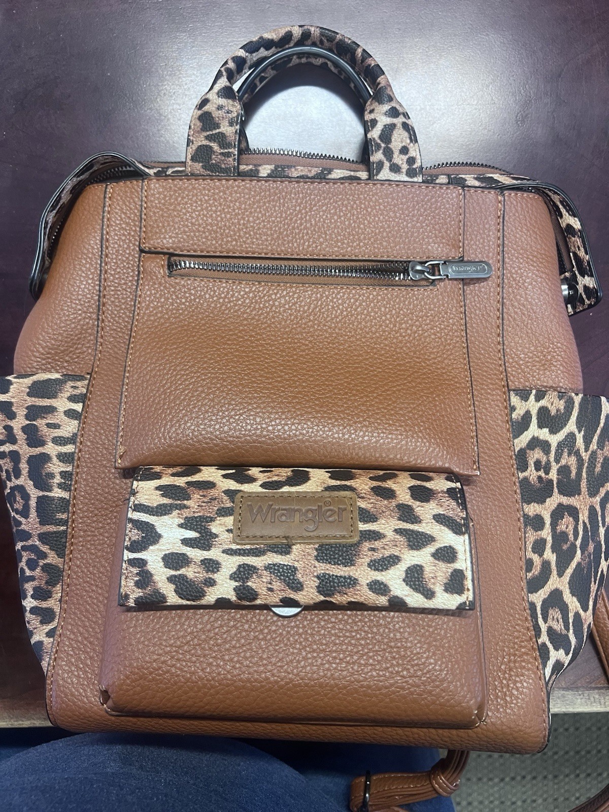 Wrangler Leopard Backpack Purse for Women Ladies Convertible Stylish Anti Theft