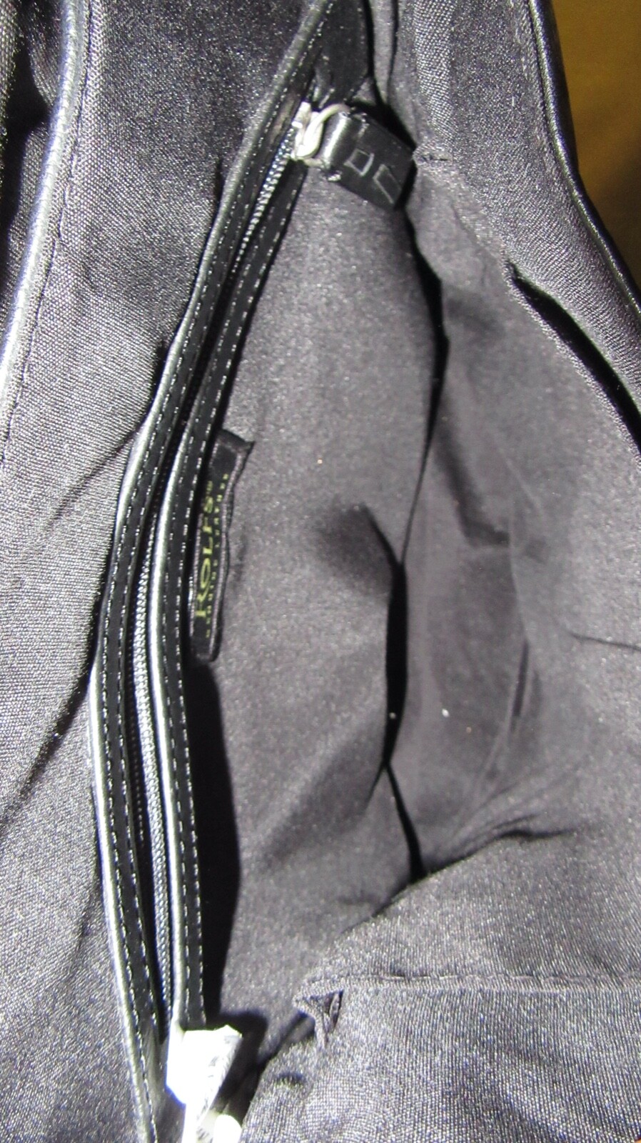 Rolf Genuine Leather Black Leather/PVC Shoulder Bag Great Preowned Condition