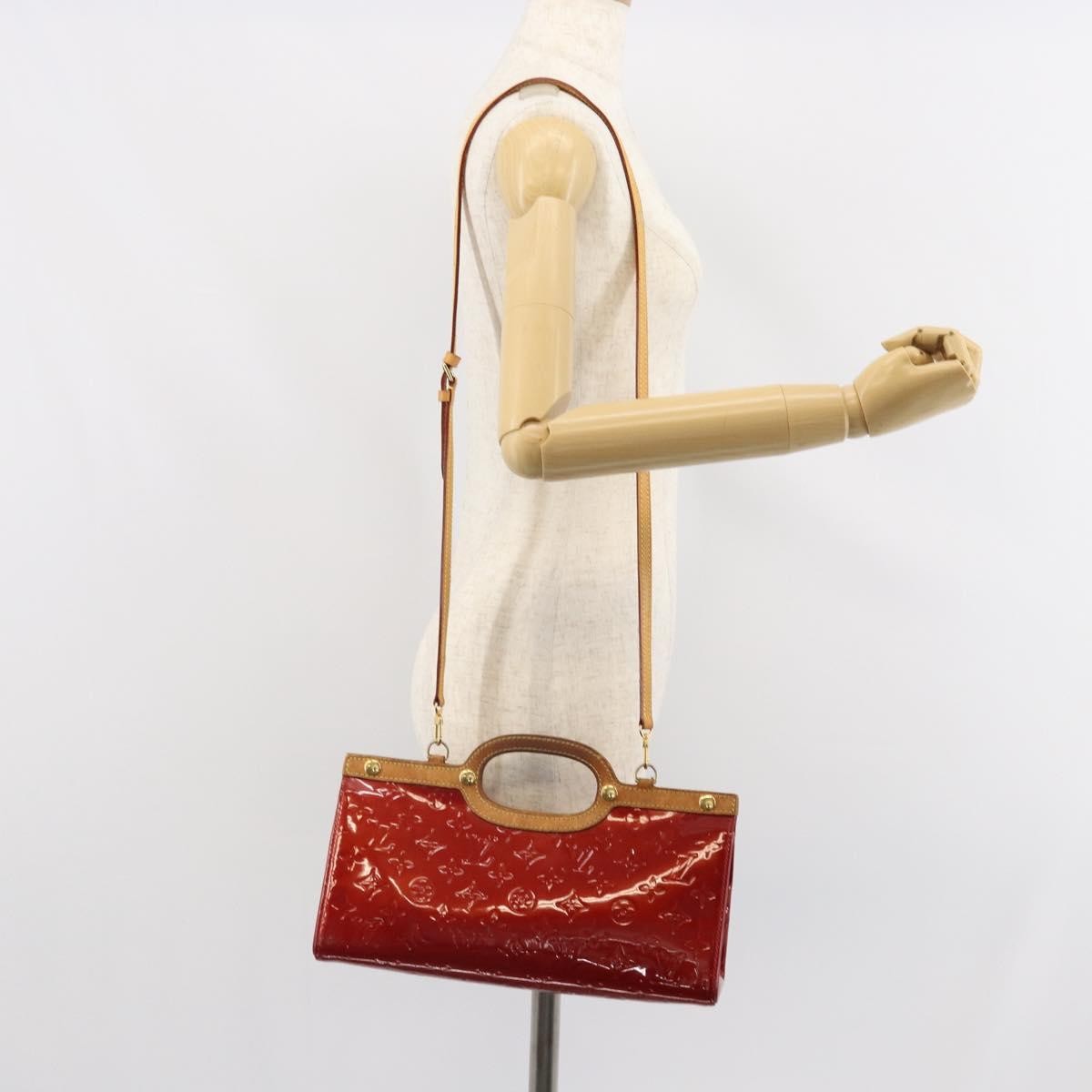 LOUIS VUITTON Vernis Roxbury Drive Bag 2way Pomme D’amour M91987 LV Auth 162085