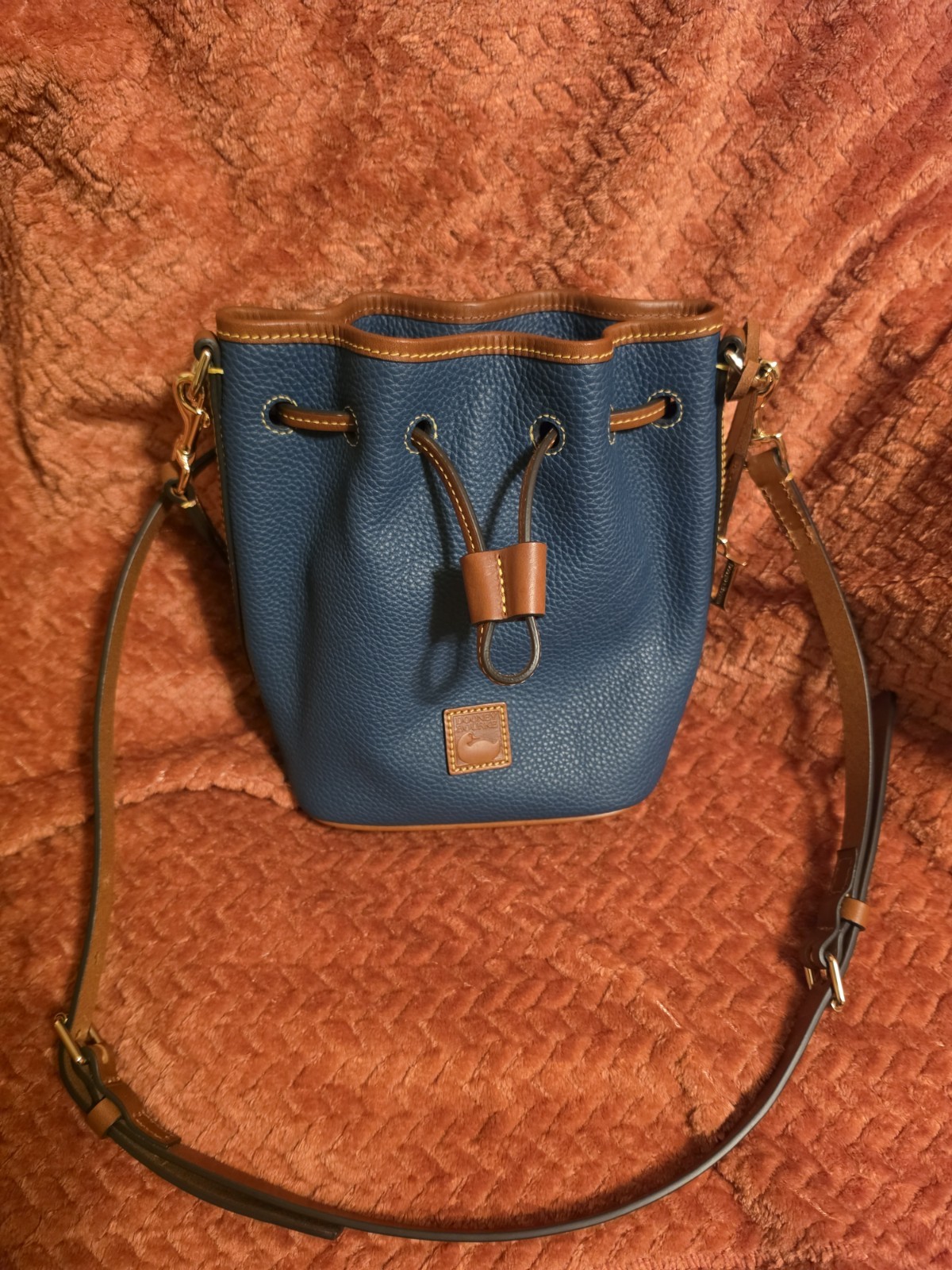 Dooney And Bourke Small Drawstring Crossbody Pebbled Leather Jeans