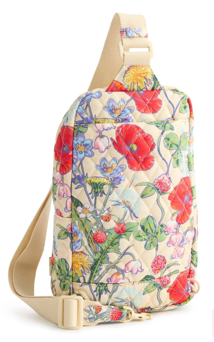 NWT Vera Bradley Lorman Sling Backpack All the pretty wildflowers premium cotton