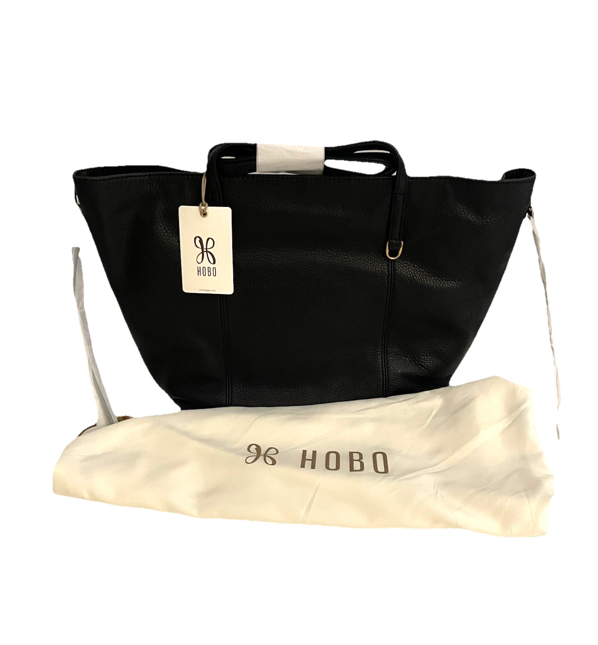 Hobo Kingston Tote Bag Black Leather Small NWT $298 Pebbled Soft Handbag