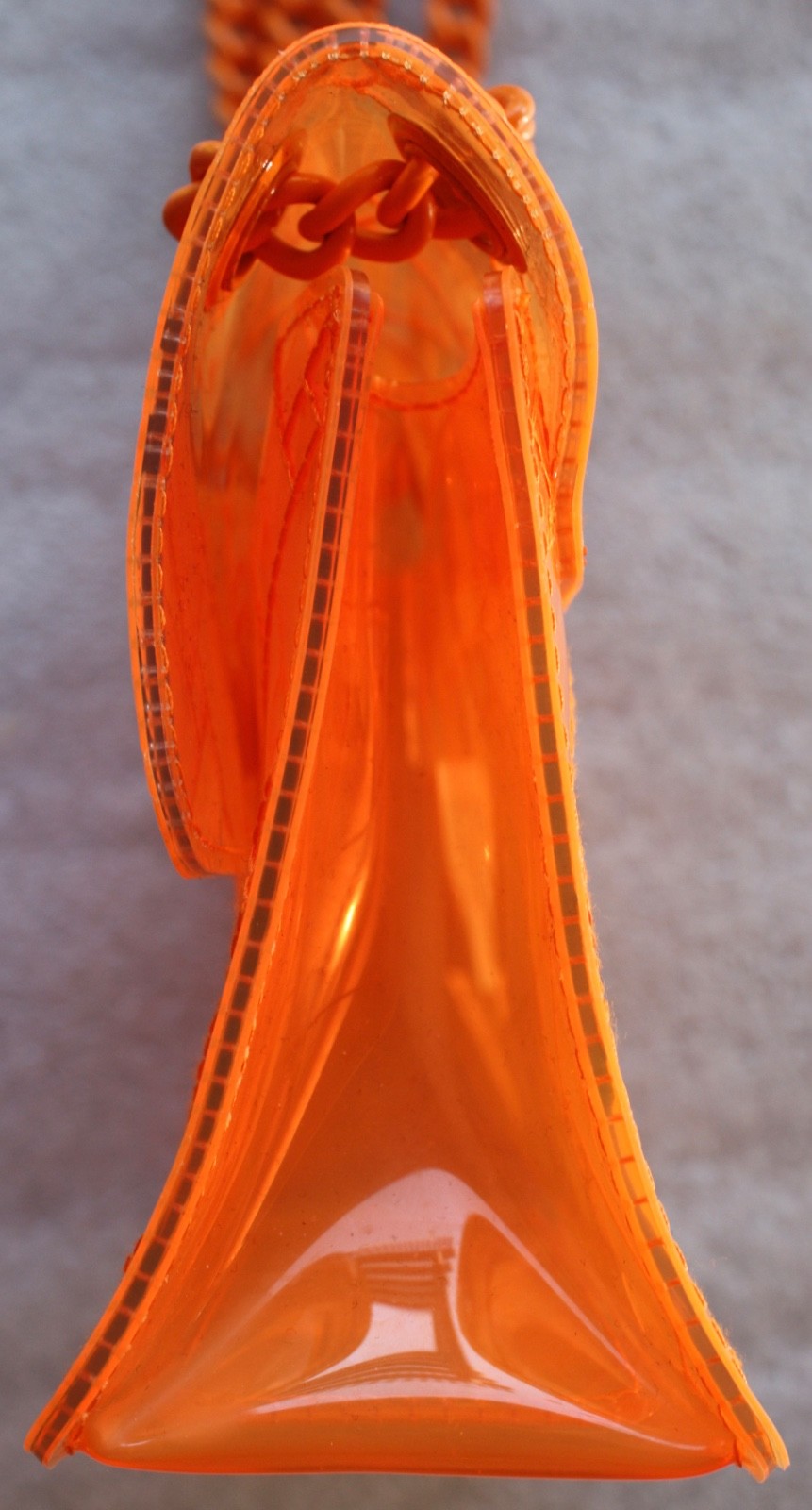 Kurt Geiger Mini Vinyl Kensington Drench Purse – Orange – Includes Dust Bag