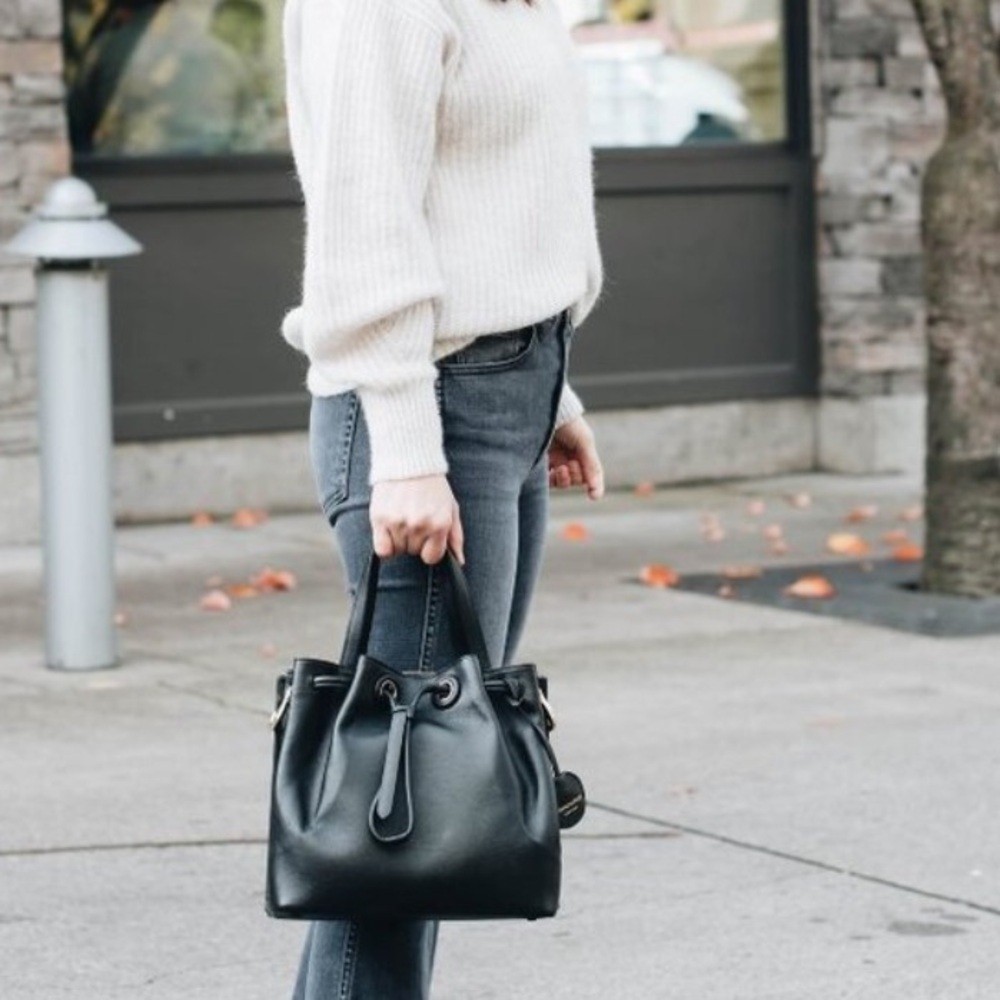 Cole Haan Grand Ambition Bucket Bag Black Leather