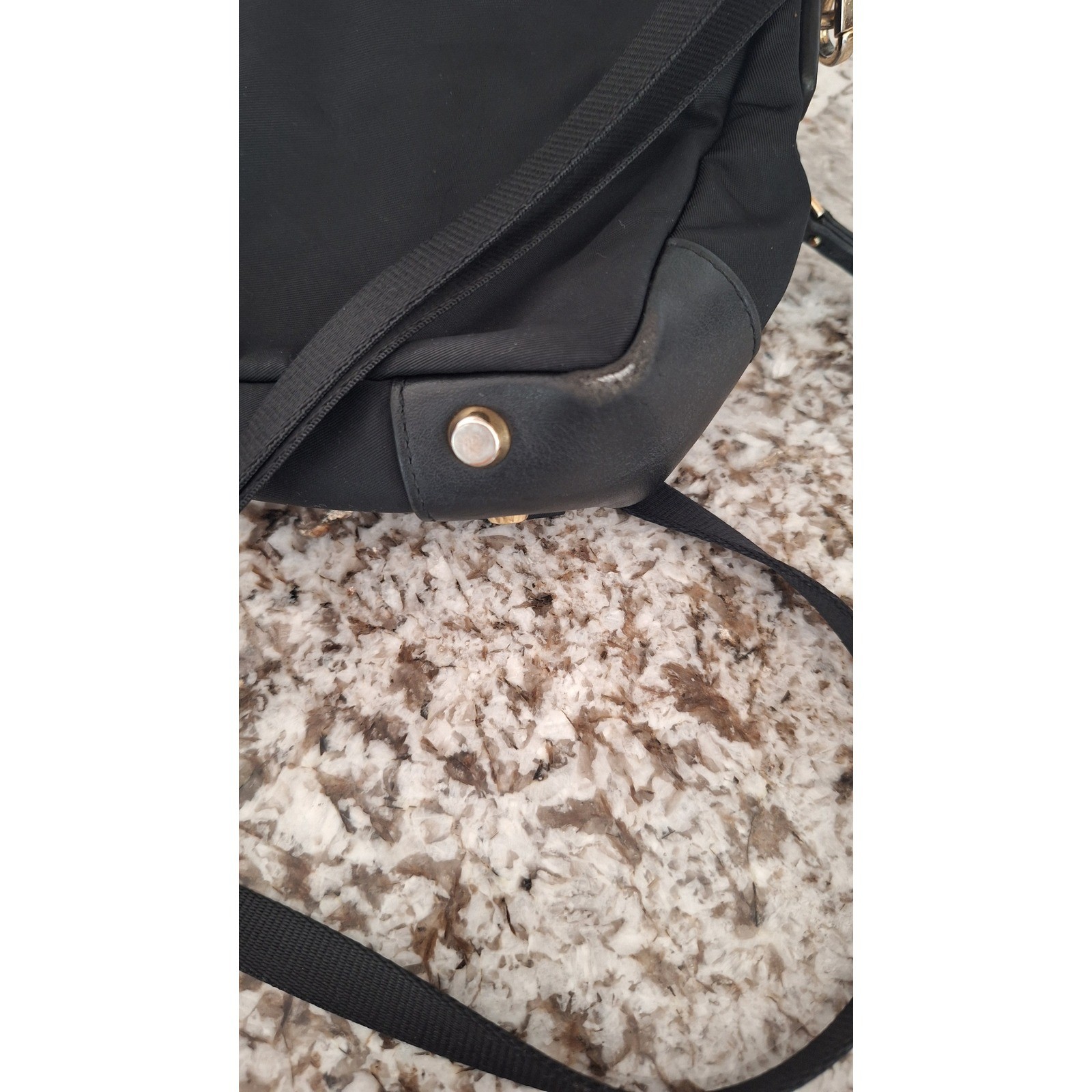 TUMI Voyageur Troy Crossbody Bag Black Nylon Gold Hardware Travel Handbag