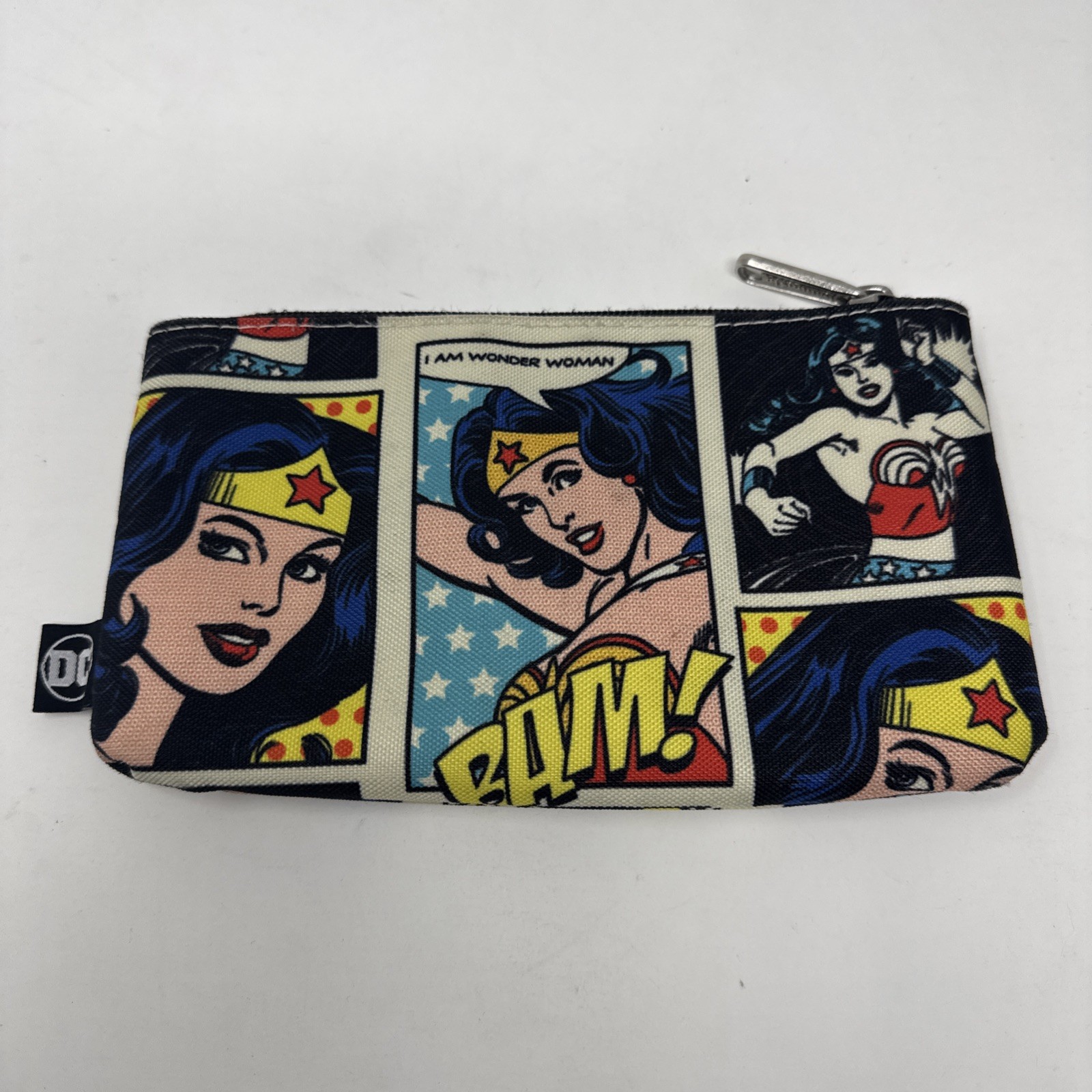 DC LOUNGEFLY WONDER WOMAN COMIC STRIP PRINT PENCIL CASE POUCH COSMETIC BAG COIN