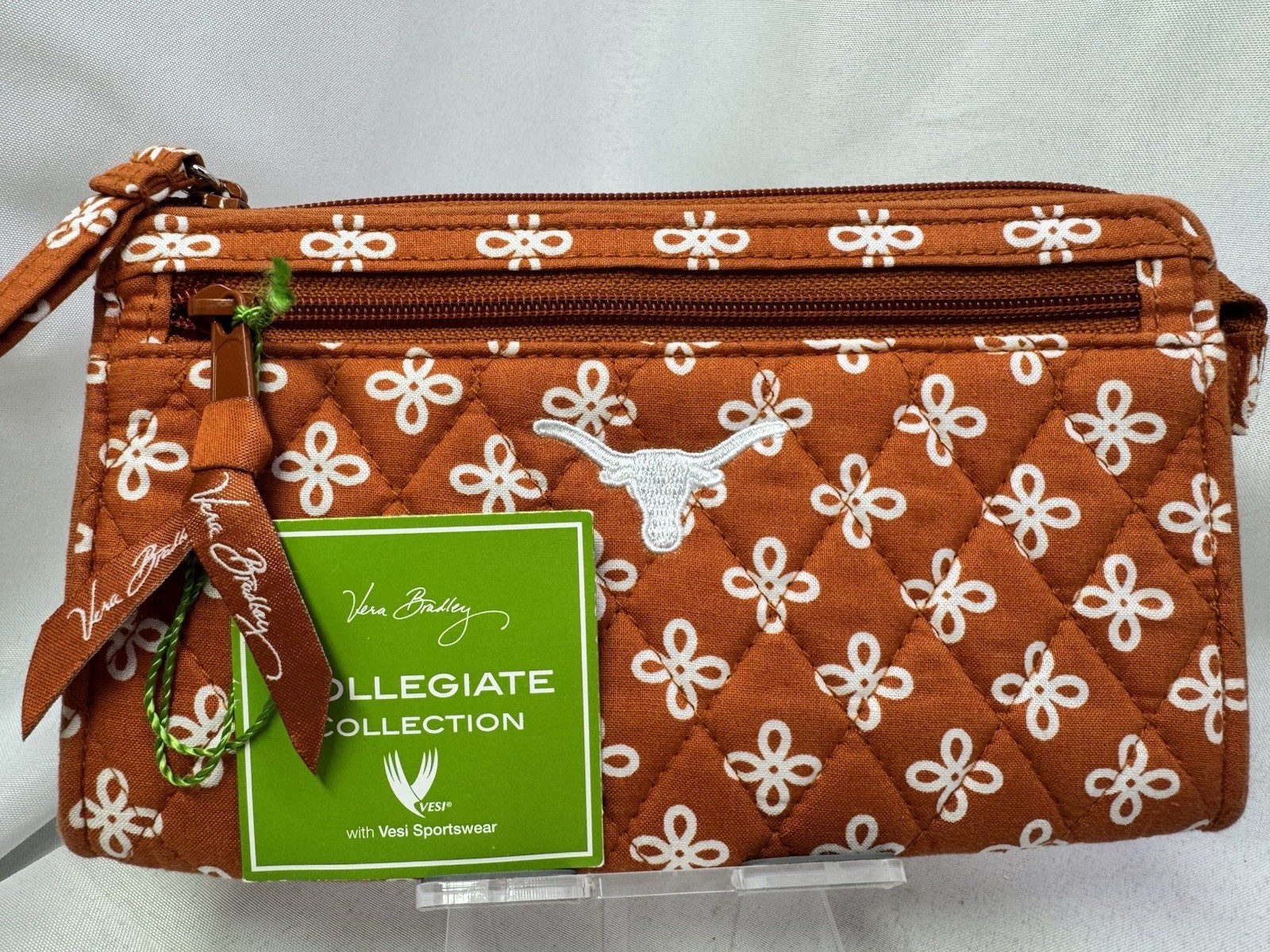 Vera Bradley University Of Texas Longhorns Mini Concerto Front Zip Wristlet