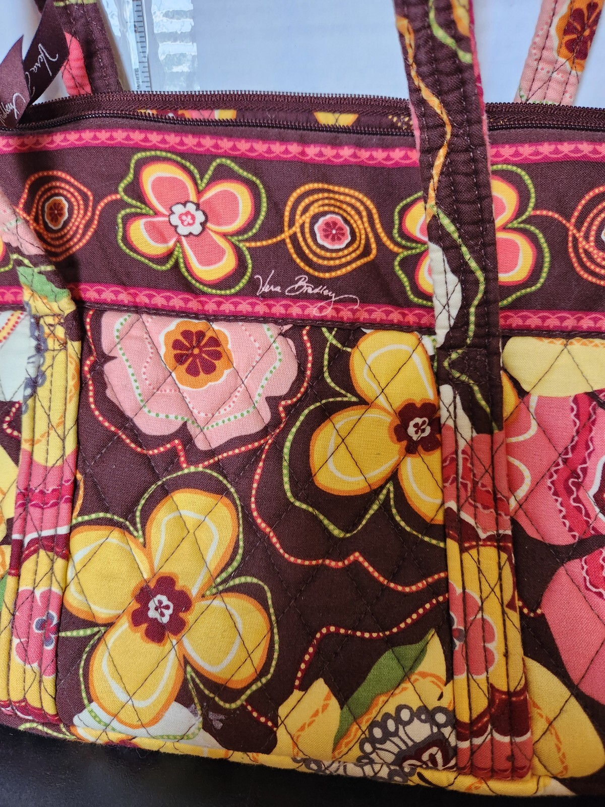 Vera Bradley Retired Buttercup Pattern Quilted (2010) Shoulder Handbag Purse
