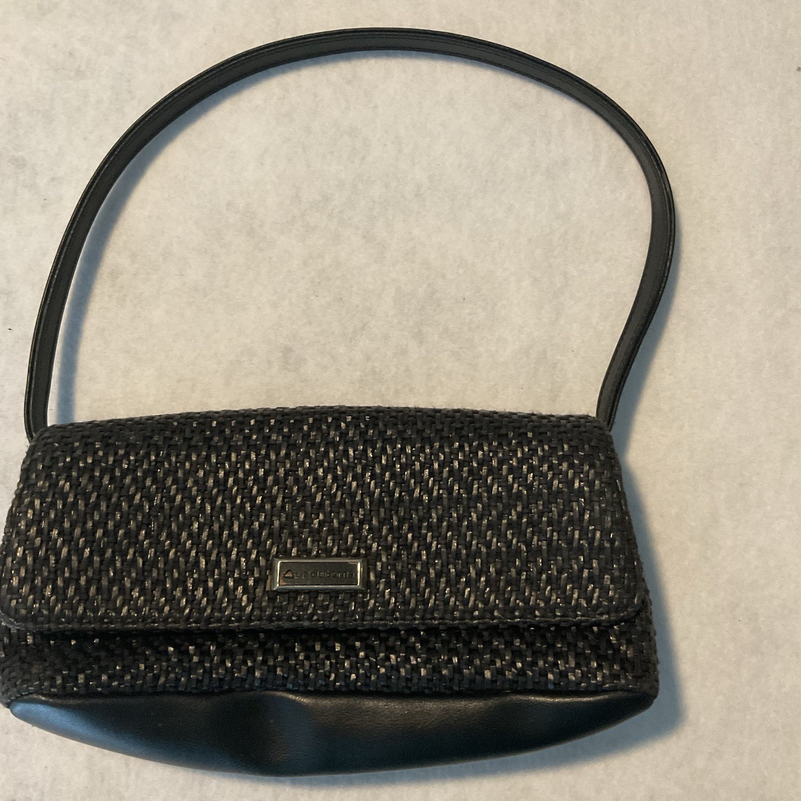 Vintage Y2K Liz Claiborne Black Braided Woven Shoulder Bag Purse Small