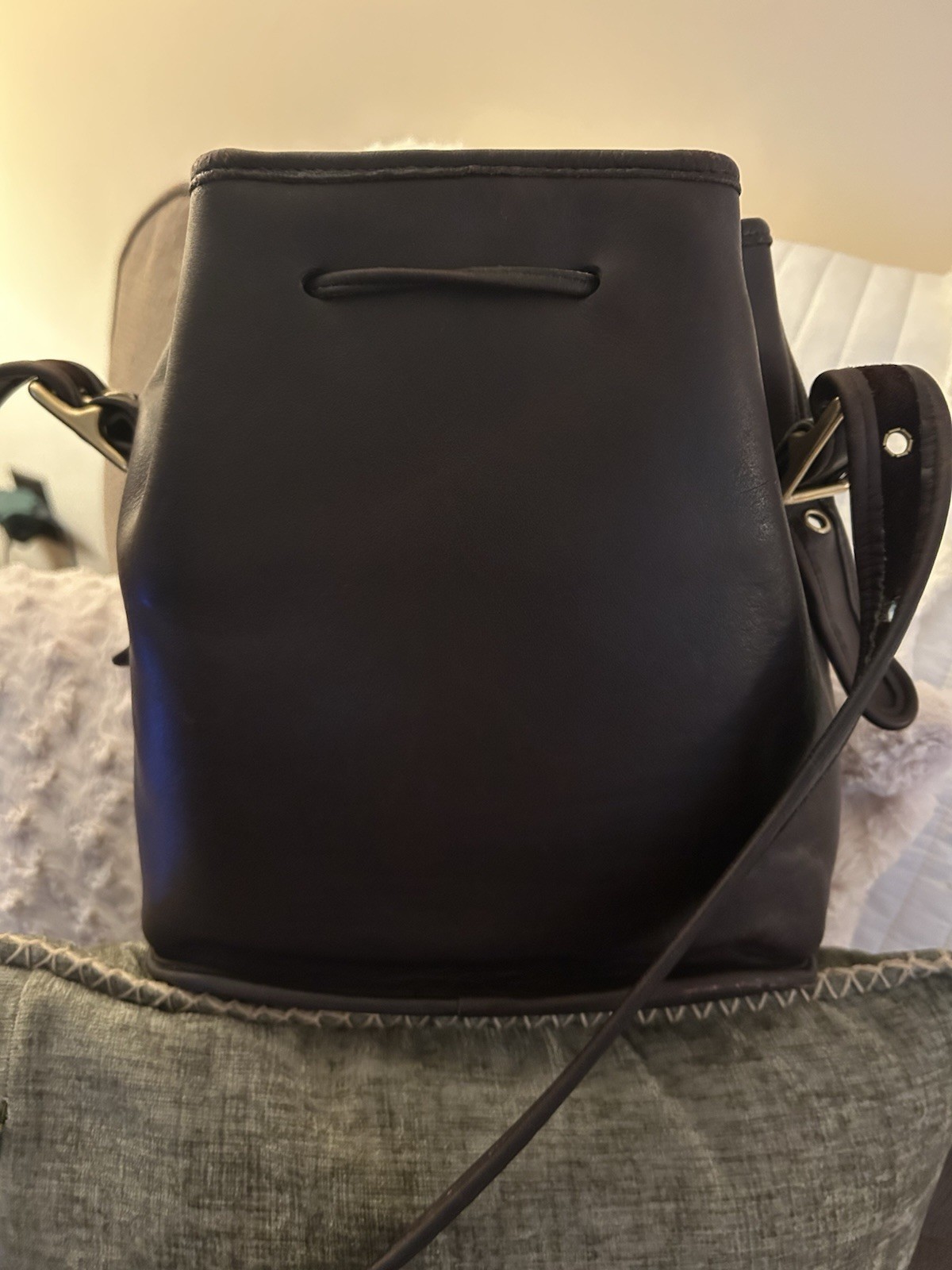 Vintage Dark Mahogany Lula’s Legacy Bucket Bag. 1996