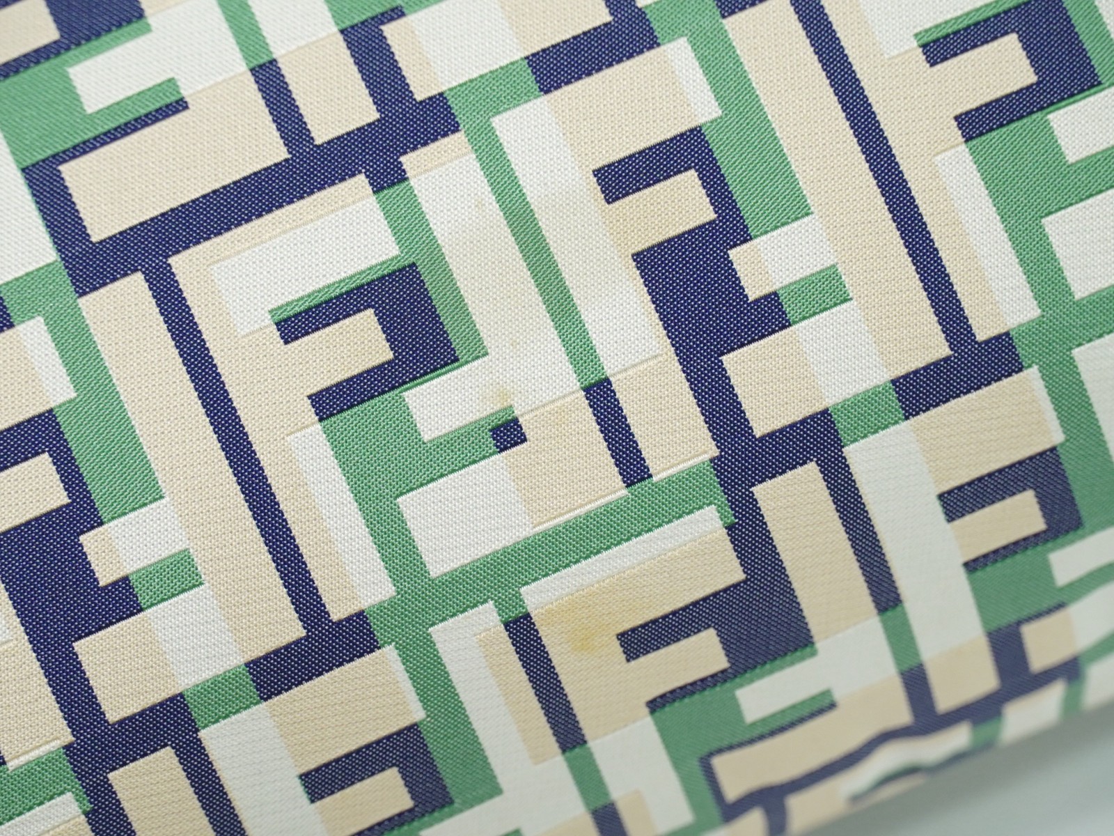 FENDI Mamma Baguette Zucca Canvas One Shoulder Bag Green Pink Navy