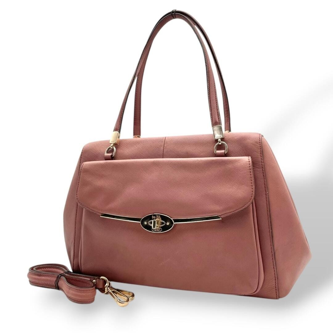 Coach Madison Madeline Satchel Pink Saffiano Leather Convertible Bag 27854