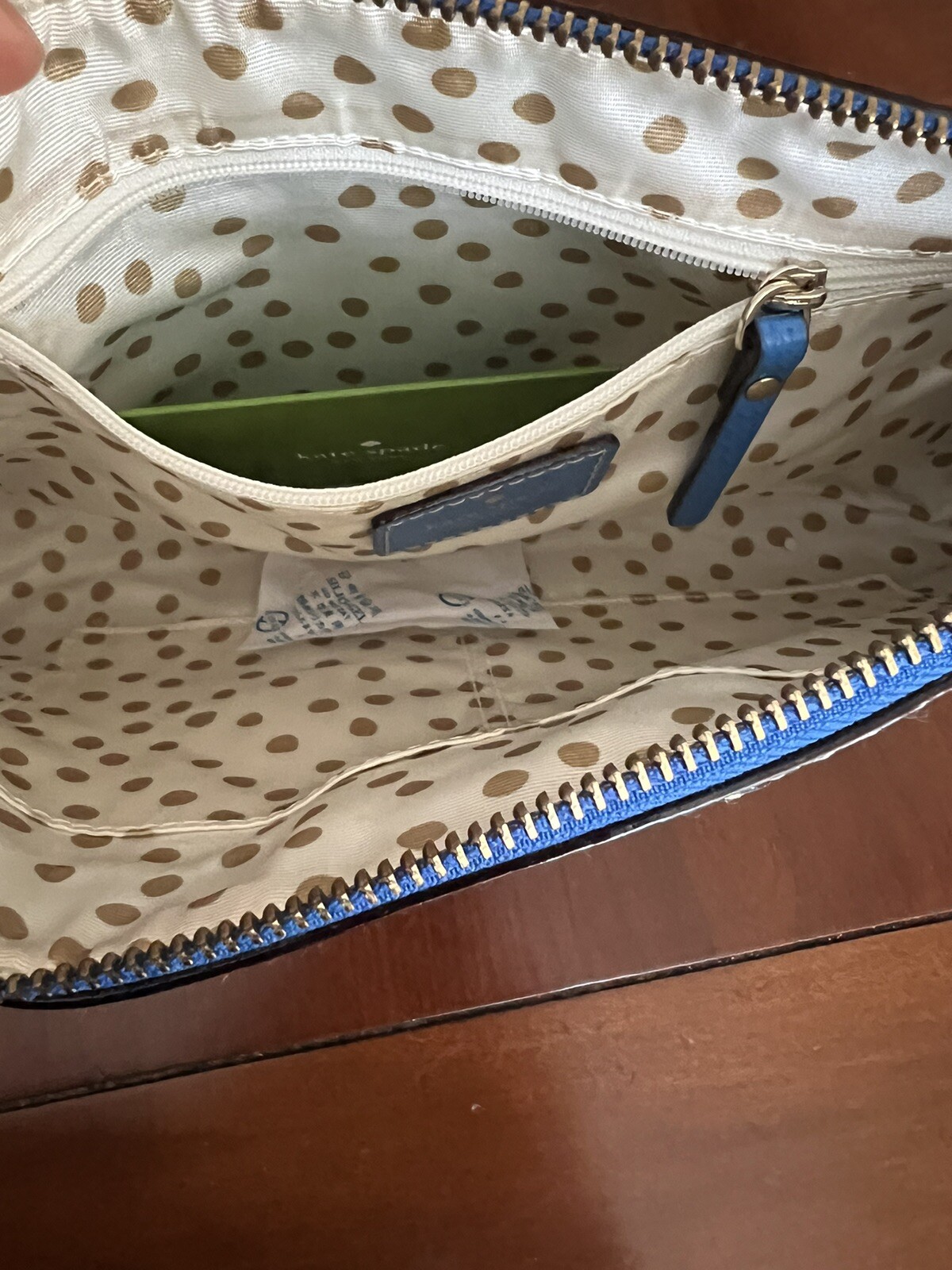 NWT Kate Spade Wellesley Byrd Leather Purse With Gold Chain Handbag omegablue