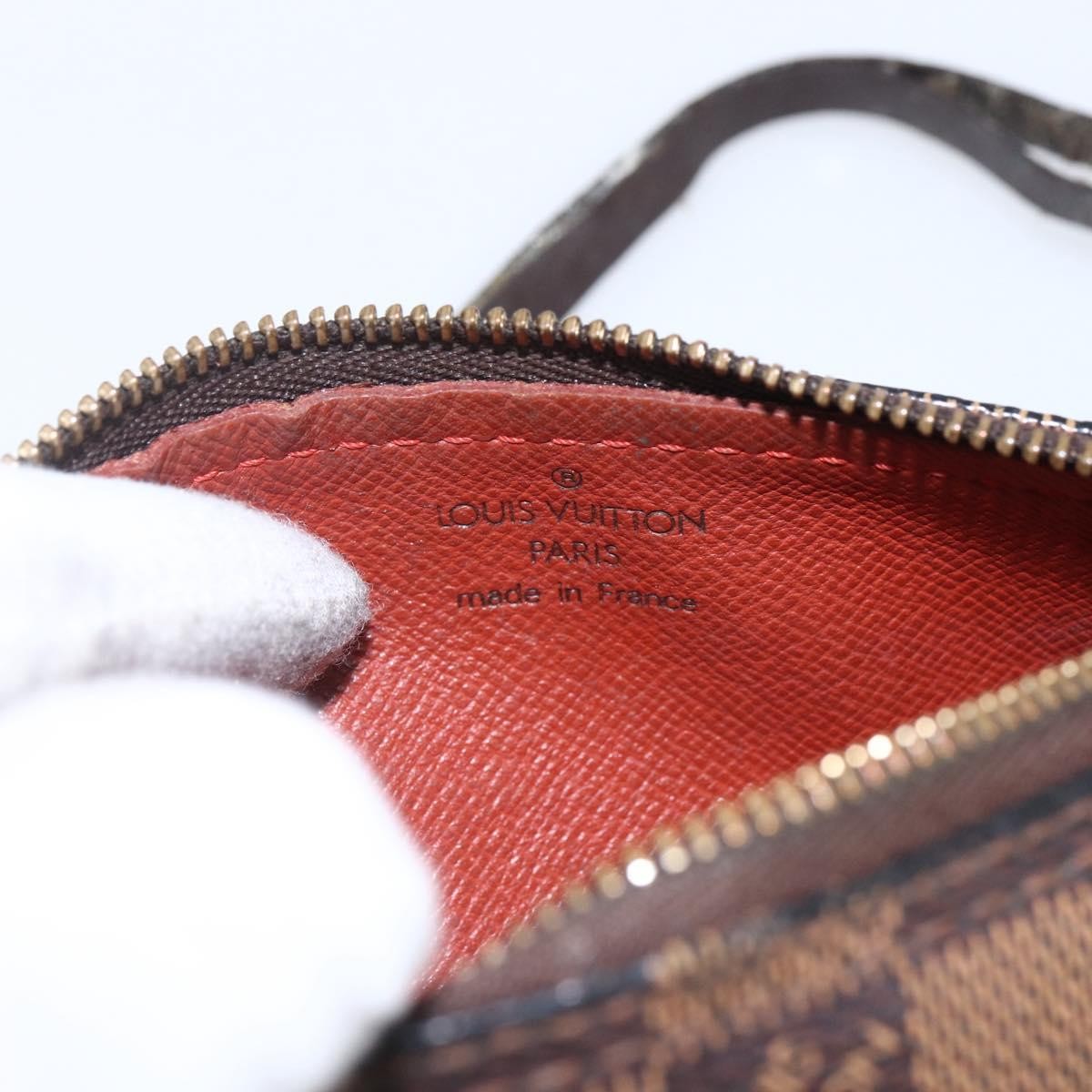 LOUIS VUITTON Damier Ebene Papillon Pouch LV Auth ep13584