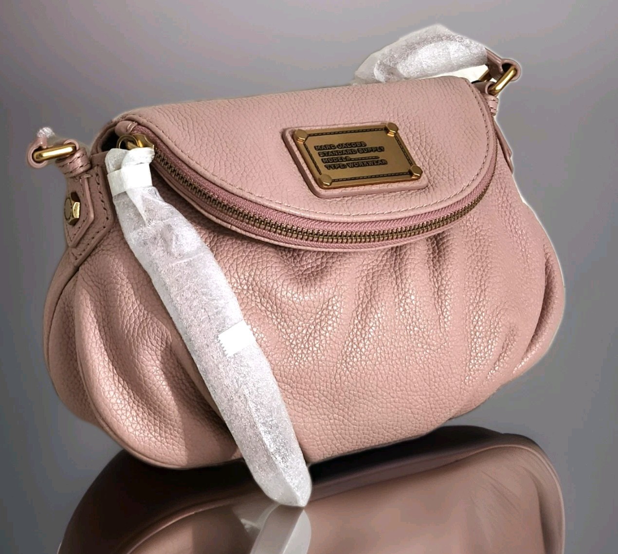 🌞MARC JACOBS CLASSIC Q NATASHA NEW ROSE PINK LEATHER SMALL CROSSBODY BAG🌺NWT!