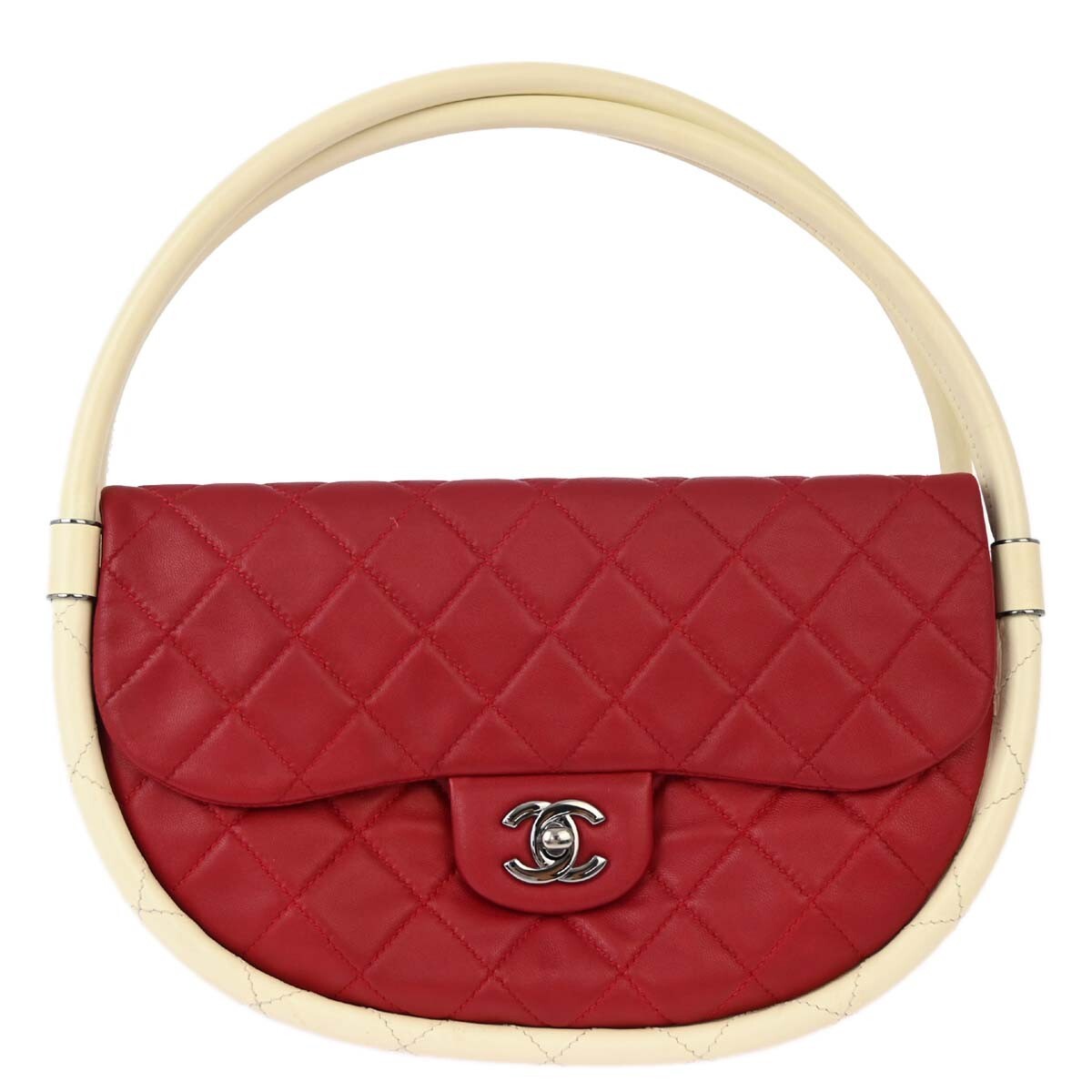 Chanel Red Lambskin Hula Hoop Handbag XX91749
