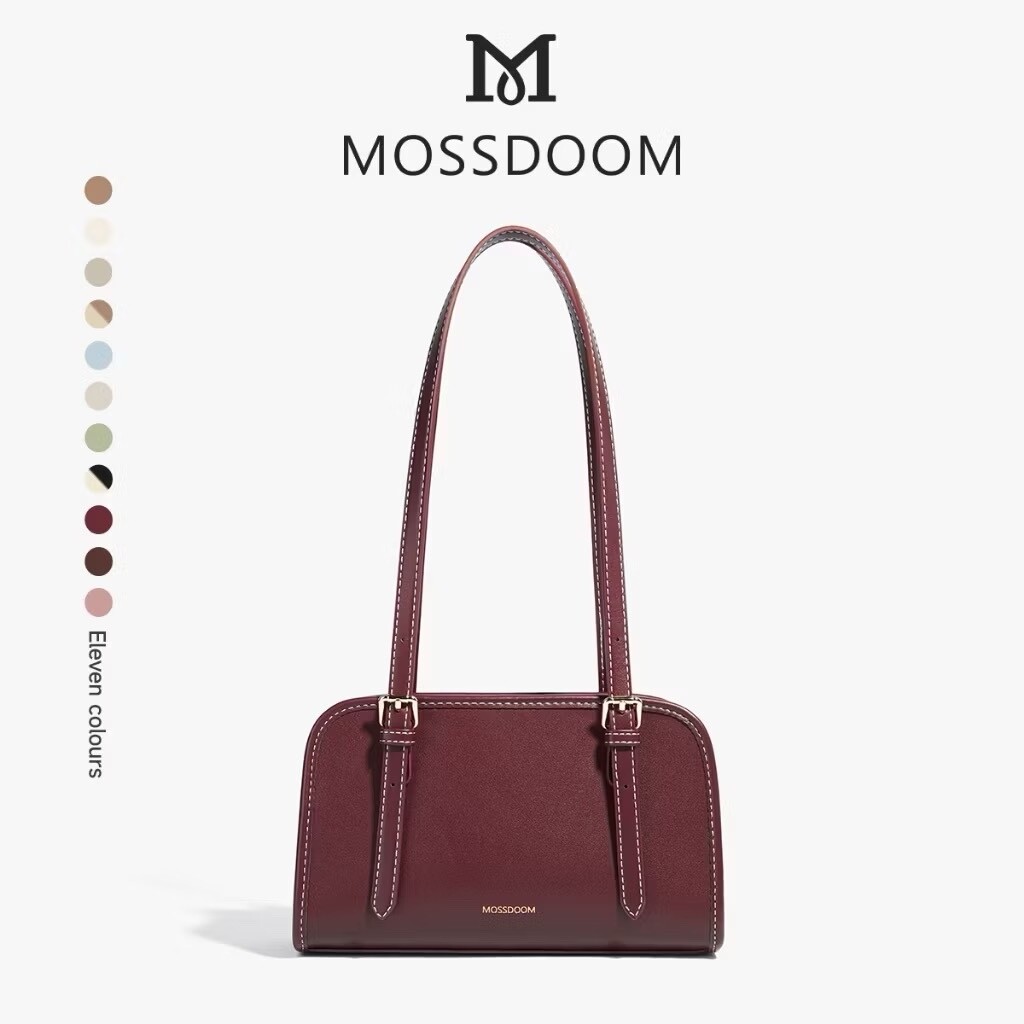 Classic Shoulder Purse MOSSDOOM Burgundy Shoulder Long Strap Bag Women Handbag