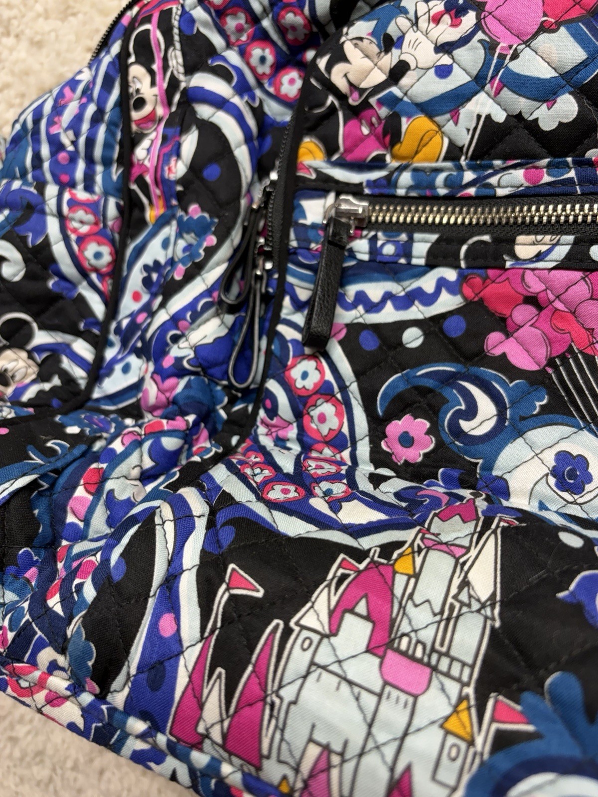 Vera Bradley Disney Mickey Whimsical Paisley Weekender Duffel Bag EUC