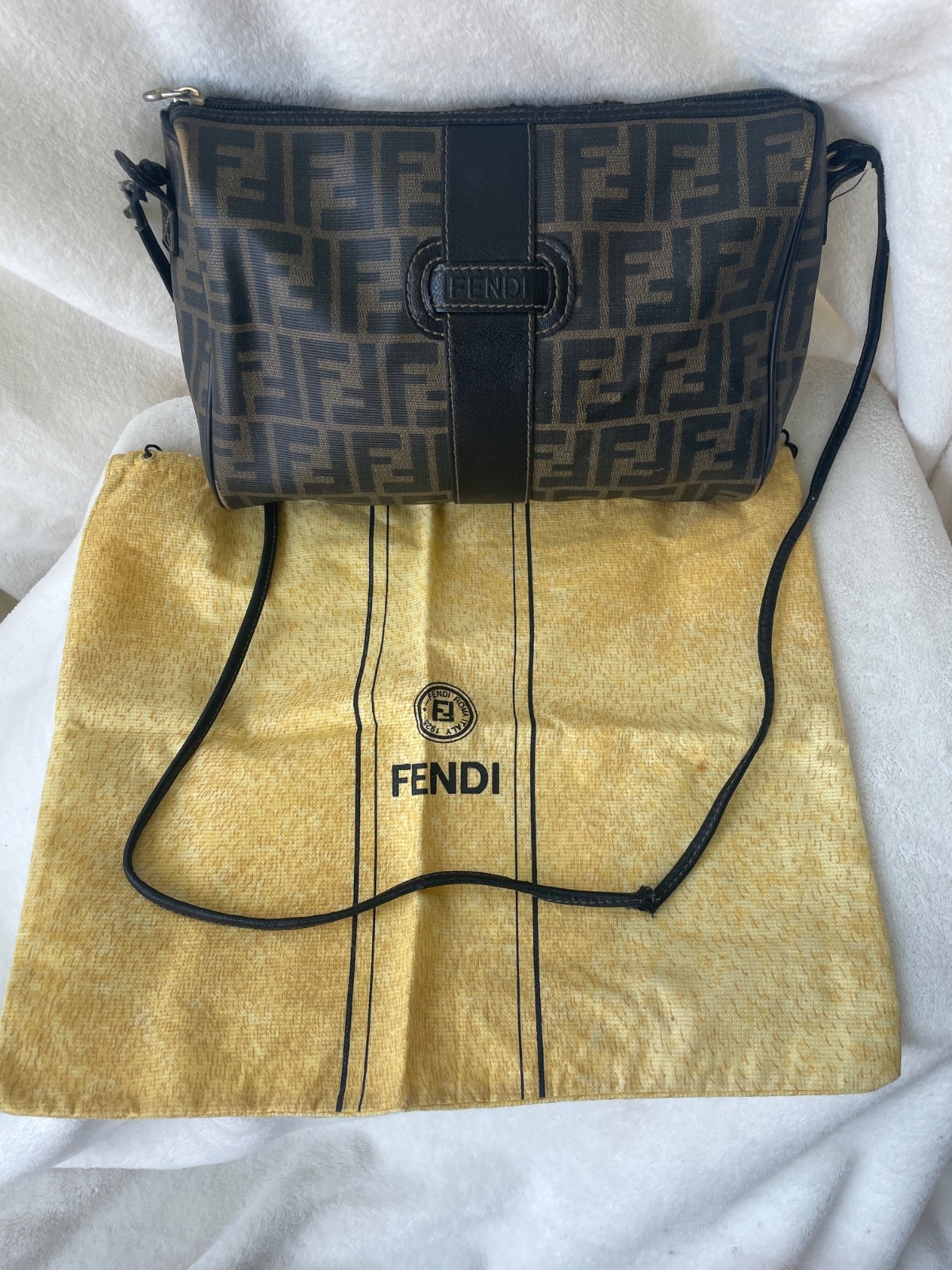 Authentic Vintage Fendi Zucca Shoulder Bag – Mid-1990s – Original Owner