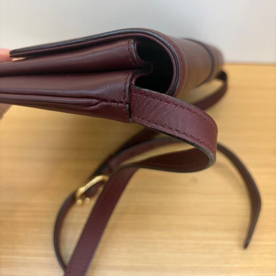 Gucci Arli Burgundy Red Small Leather Flap Crossbody Bag
