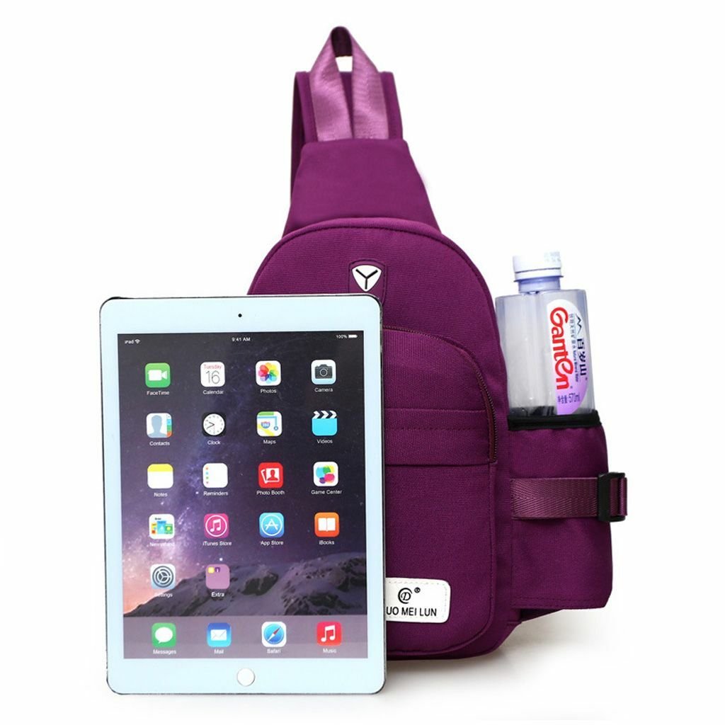 Men Women Nylon Crossbody Shoulder Chest Cycle Sling Bag Daily Travel Backpack