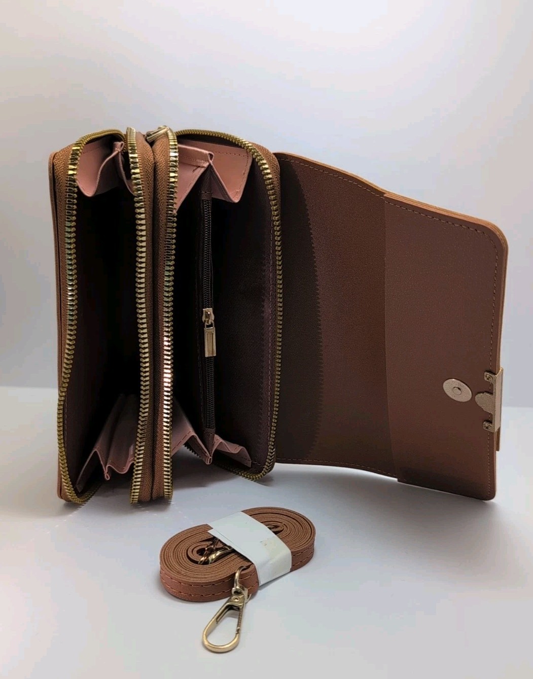 Forever Lovely DesignForMadley Tan Faux Leather Crossbody Bag Purse Phone Wallet