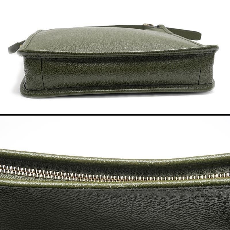 Longchamp Le Foulonne Khaki Leather Large Crossbody Shoulder Bag Women L