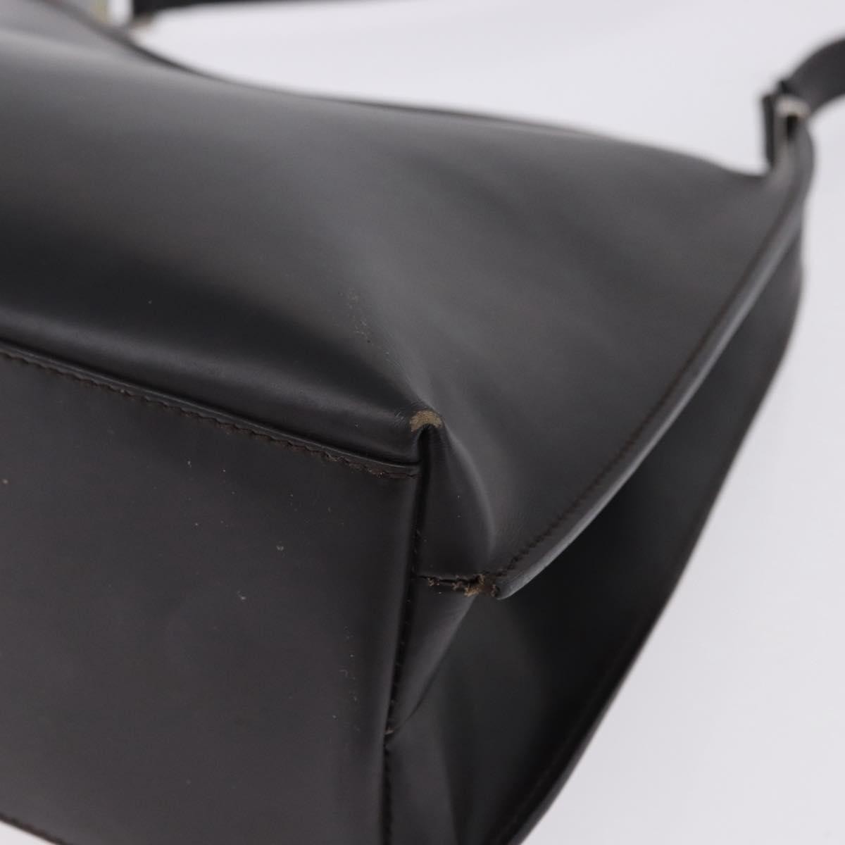 GUCCI Shoulder Bag Leather Black Silver 001 3015 Auth gh2272