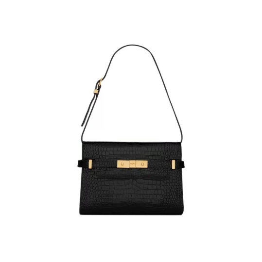 SAINT LAURENT MANHATTAN Leather Crossbody Bag Small Women’s Black 9.4*2.4*6.7 in