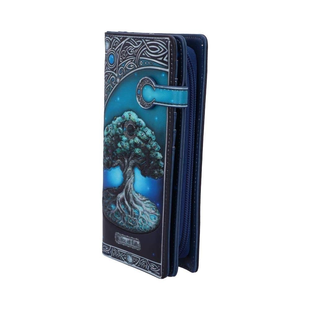 Tree of Life Embossed Purse | Gothic Wallet PU Leather 18.5 cm Moon Design Gift