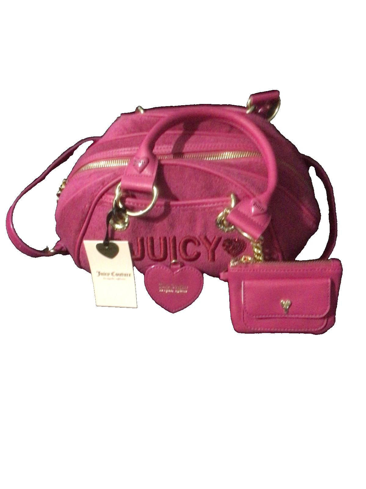 Juicy Couture Raspberry Tart Angel Satchel / Bowler Crossbody Bag NWT Womens