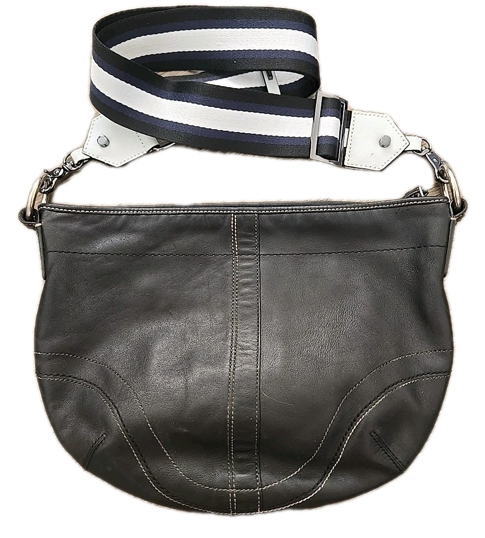 Coach Black Leather Y2K Soho Hobo Shoulder Bag Purse J0751-F10908 custom strap