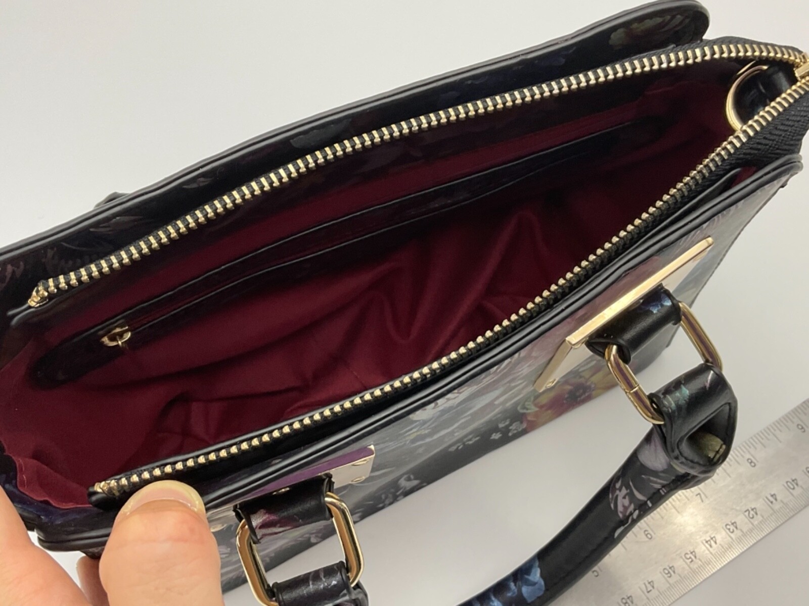 Asian Style Black / Floral Small Square Shoulder Bag Designer Handbag Crossbody