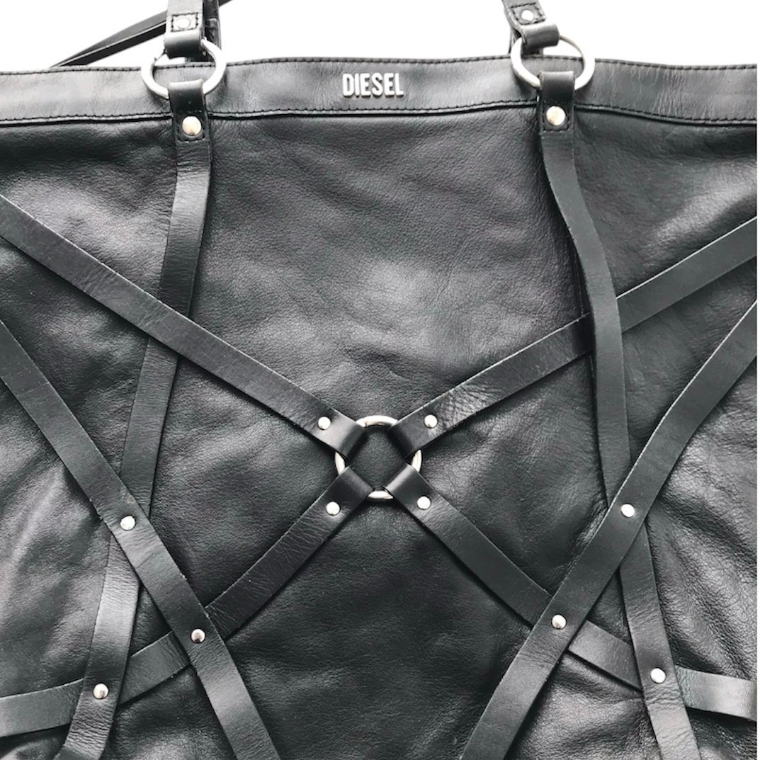 DIESEL Vintage Shoulder Bag Industrial Leather Harness Avant Garde Goth Y2K 00s