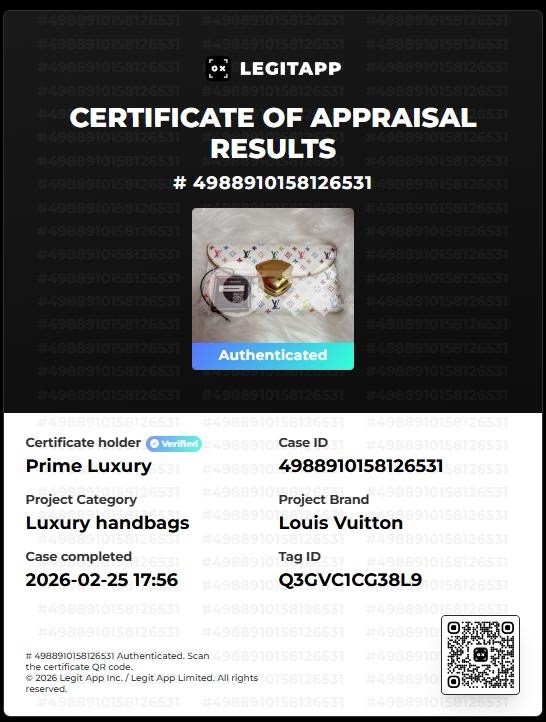 Authentic Louis Vuitton Eugenie Wallet on Chain White Multicolor Murakami M60050