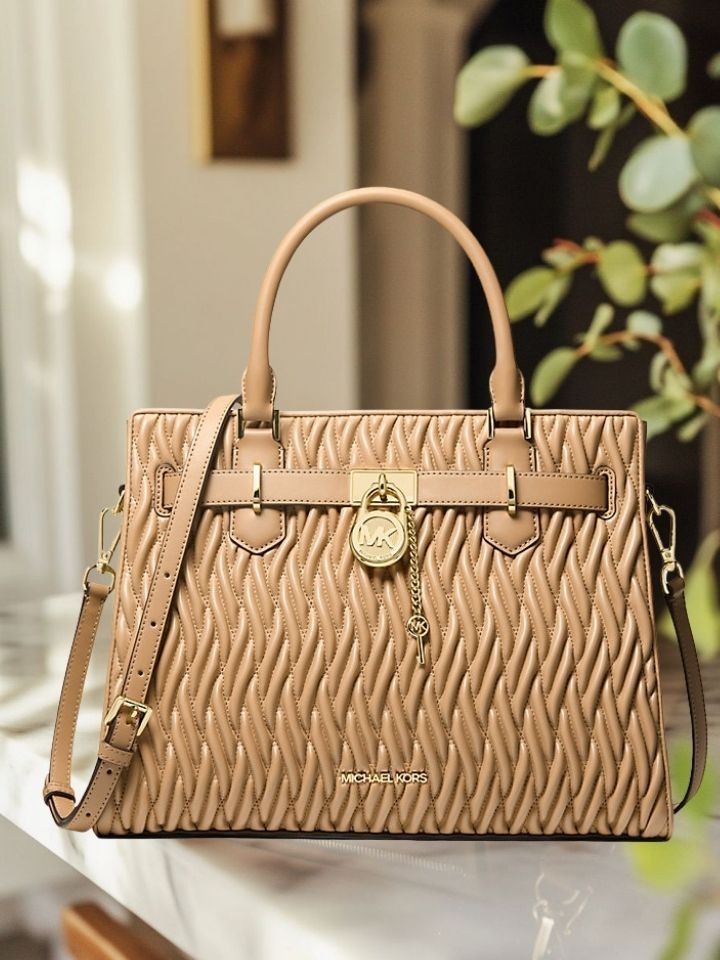 Michael Kors Hamilton Women Medium Matelassé Crossbody Satchel Handbag Purse Bag