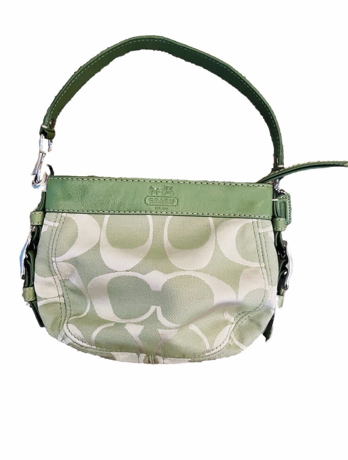 Coach Green Signature Zoe Mini Hobo Shoulder Bag Y2K Matcha