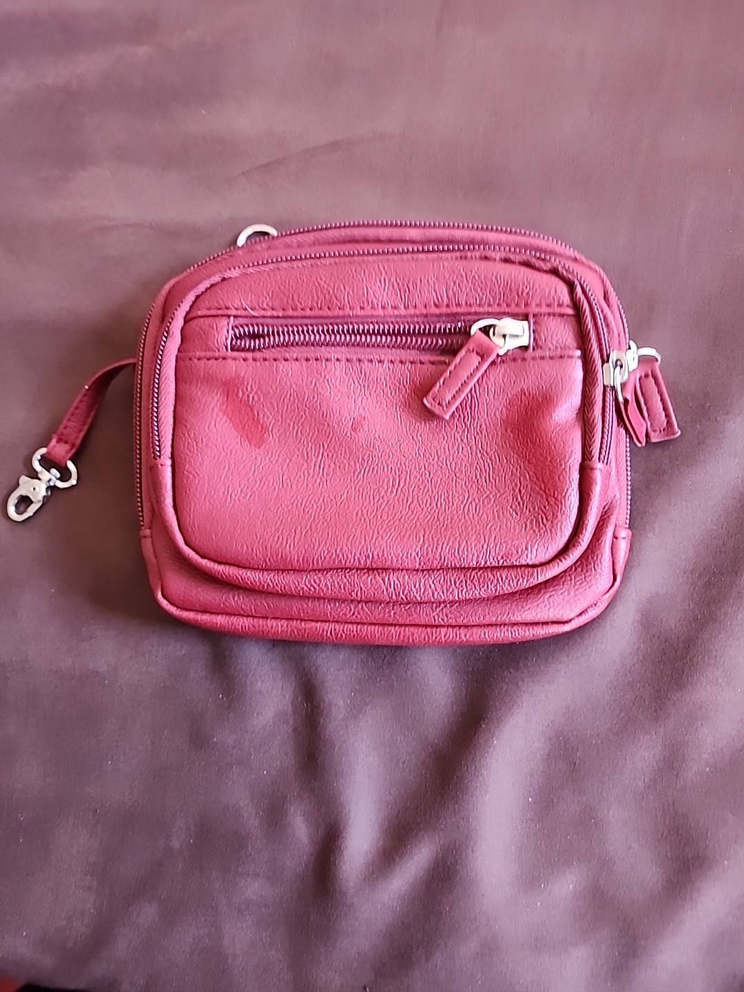 Croft &barrow Red strap not included Handbag ,red Storage Zippers.