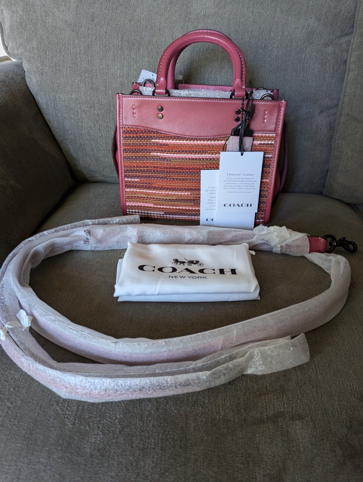 Coach 1941 Upwoven Leather Rogue 25 Rouge Multi NEW Free Ship