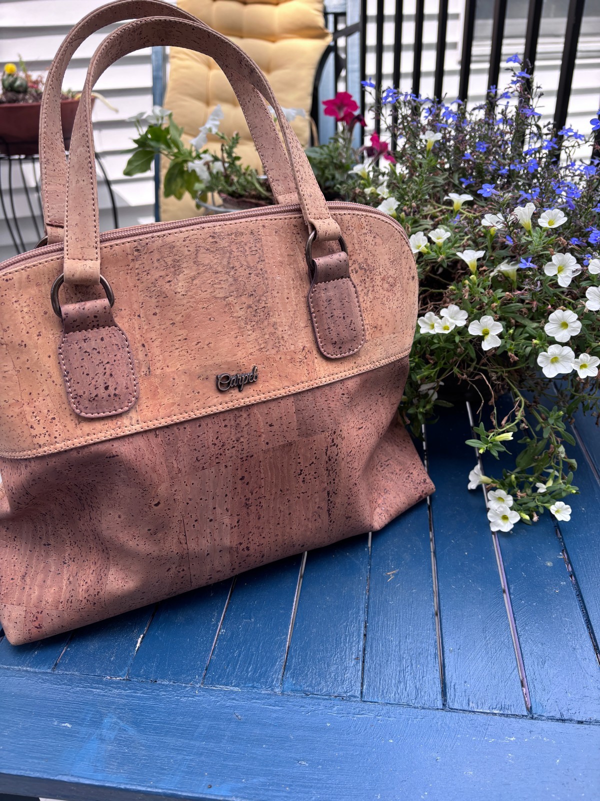 Carpel Portugal Luxury Cork Satchel – Artisan Crafted Eco-Chic Top Handle Bag