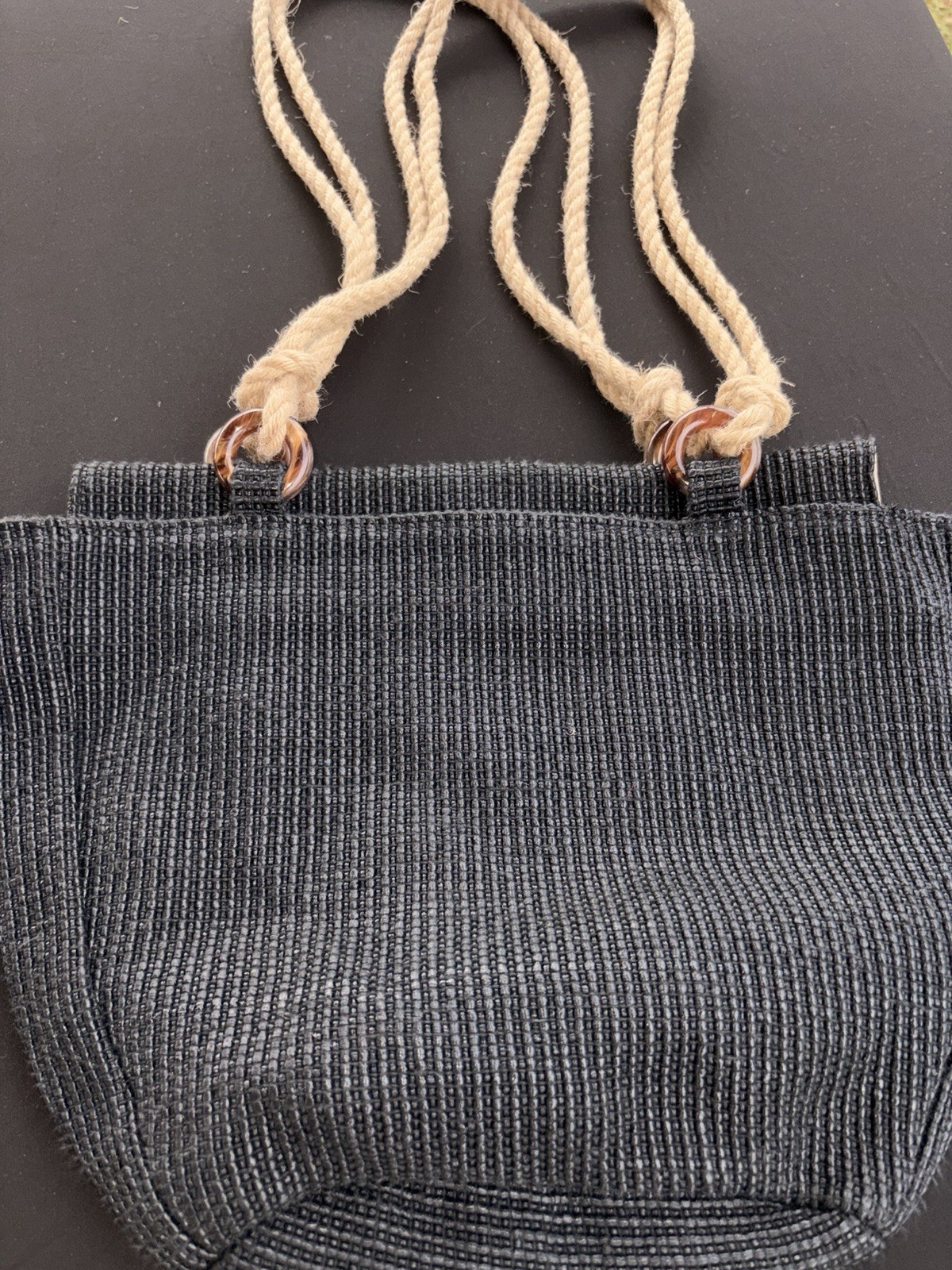VTGDavid Dart black tote or shoulder bag with rope handles