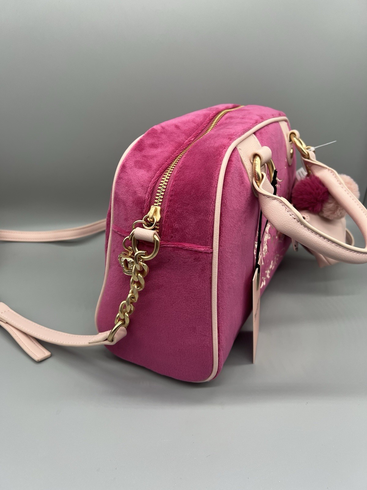 Juicy Couture New Love Chapter Pink Satchel w/ Crossbody Strap, Pouch & Charm