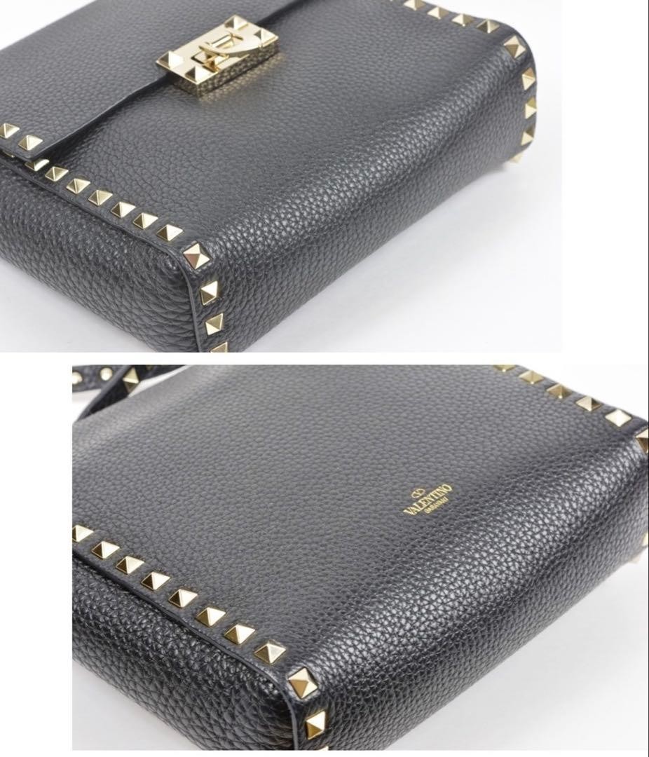 Valentino Garavani Rockstud Crossbody Grained Leather Bag 7.9×8.1×2.8 inch TW2B